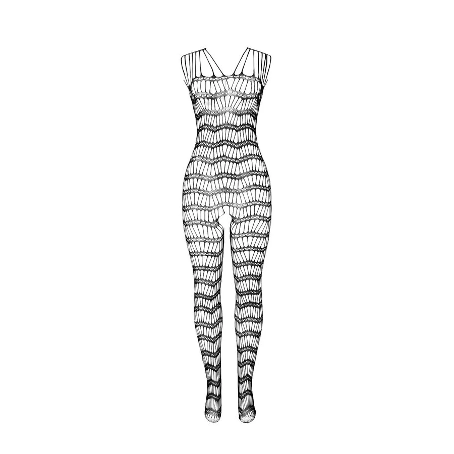 SUBBLIME - 951696 BODYSTOCKING A RETE SENZA CAVALLO CON SPALLINE SULLE SPALLE NERO TAGLIA UNICA